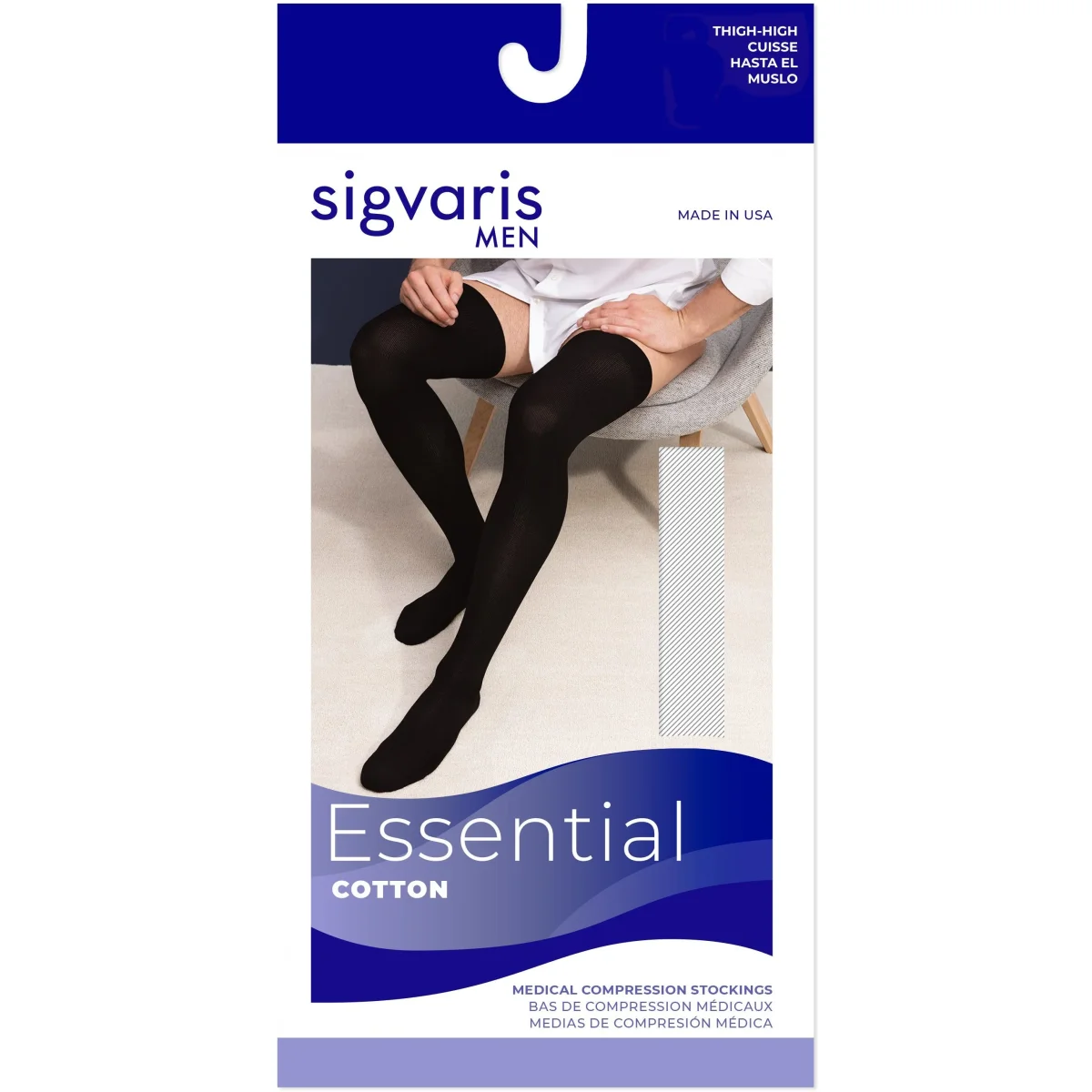 Sigvaris Cotton Men's Thigh High 30-40 mmHg - Image 4