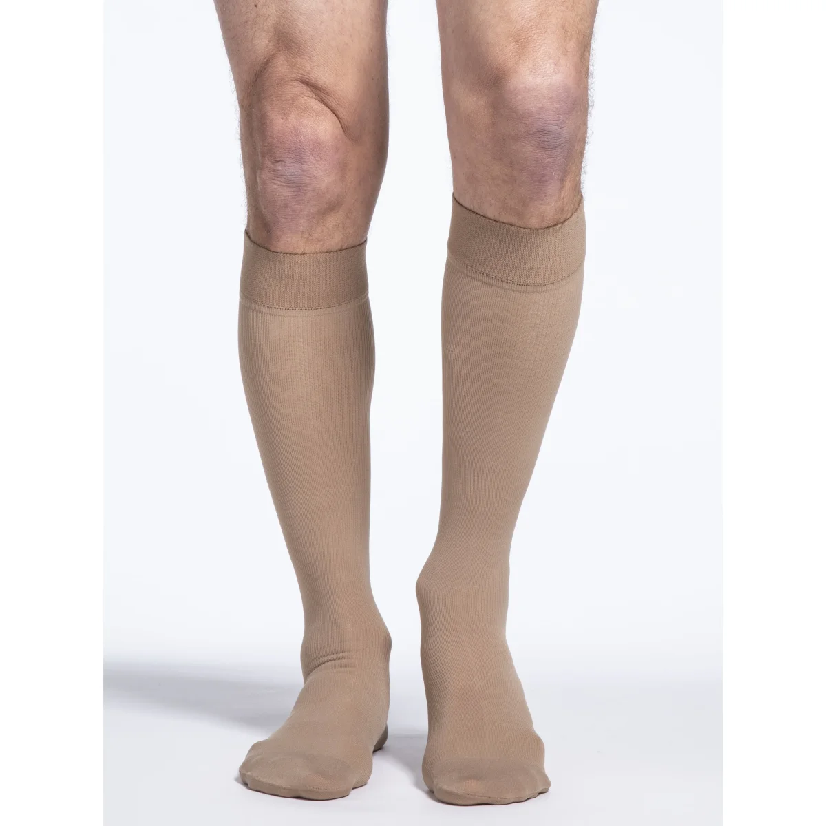 Sigvaris Cotton Men's Knee High 20-30 mmHg w/ Silicone Band Grip Top - Image 2