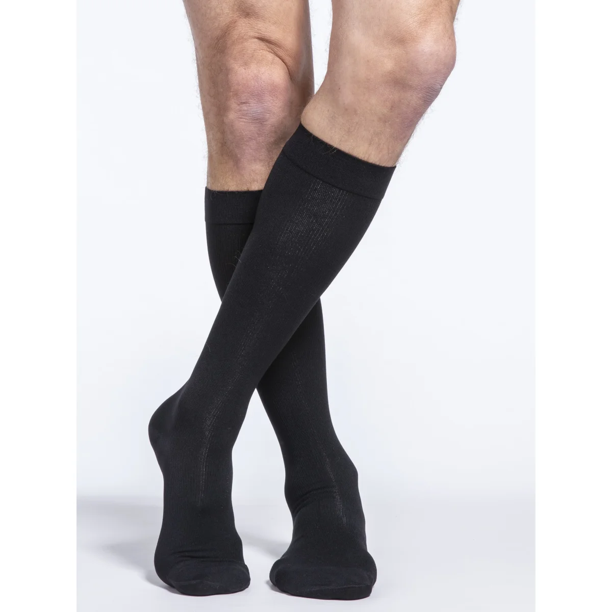 Sigvaris Cotton Men's Knee High 20-30 mmHg w/ Silicone Band Grip Top - Image 3