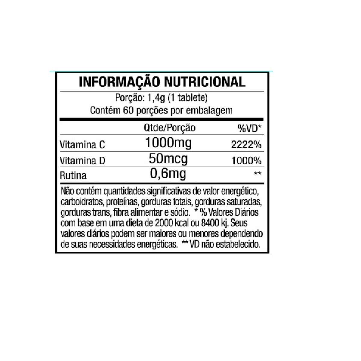 Vitamina C 1000mg + Vitamina D3 2000ui Performance Nutrition – 60 Tabletes - Image 3