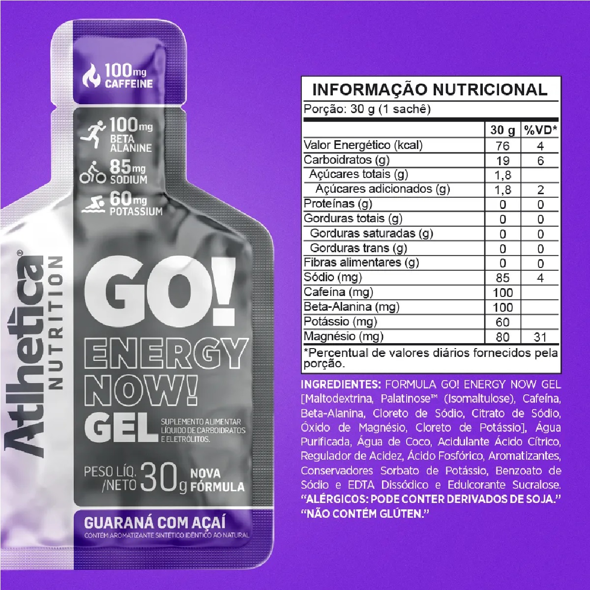 Gel Go! Energy Now Atlhetica Nutrition 10 Sachês – 30g - Image 3