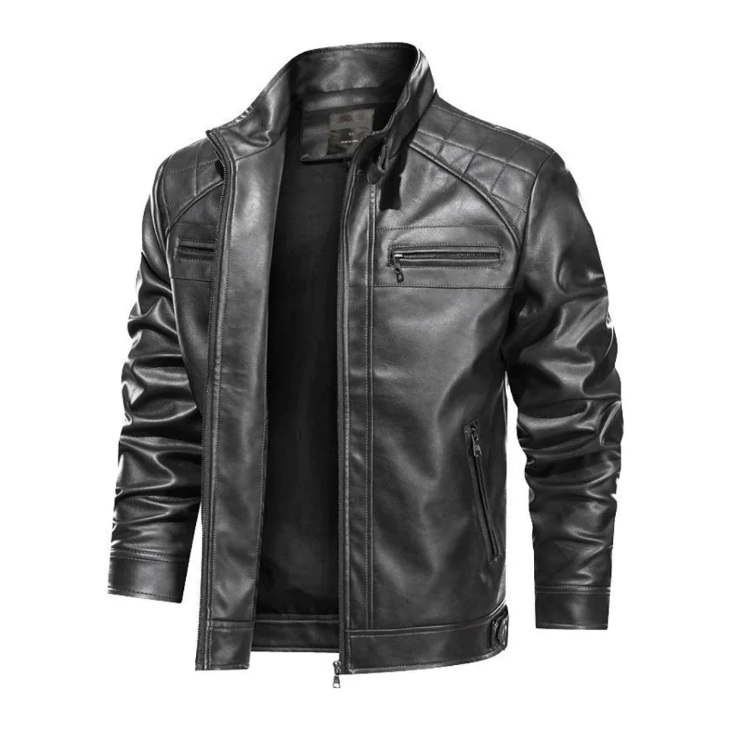 Jaqueta Masculina de Couro Slim - Image 2