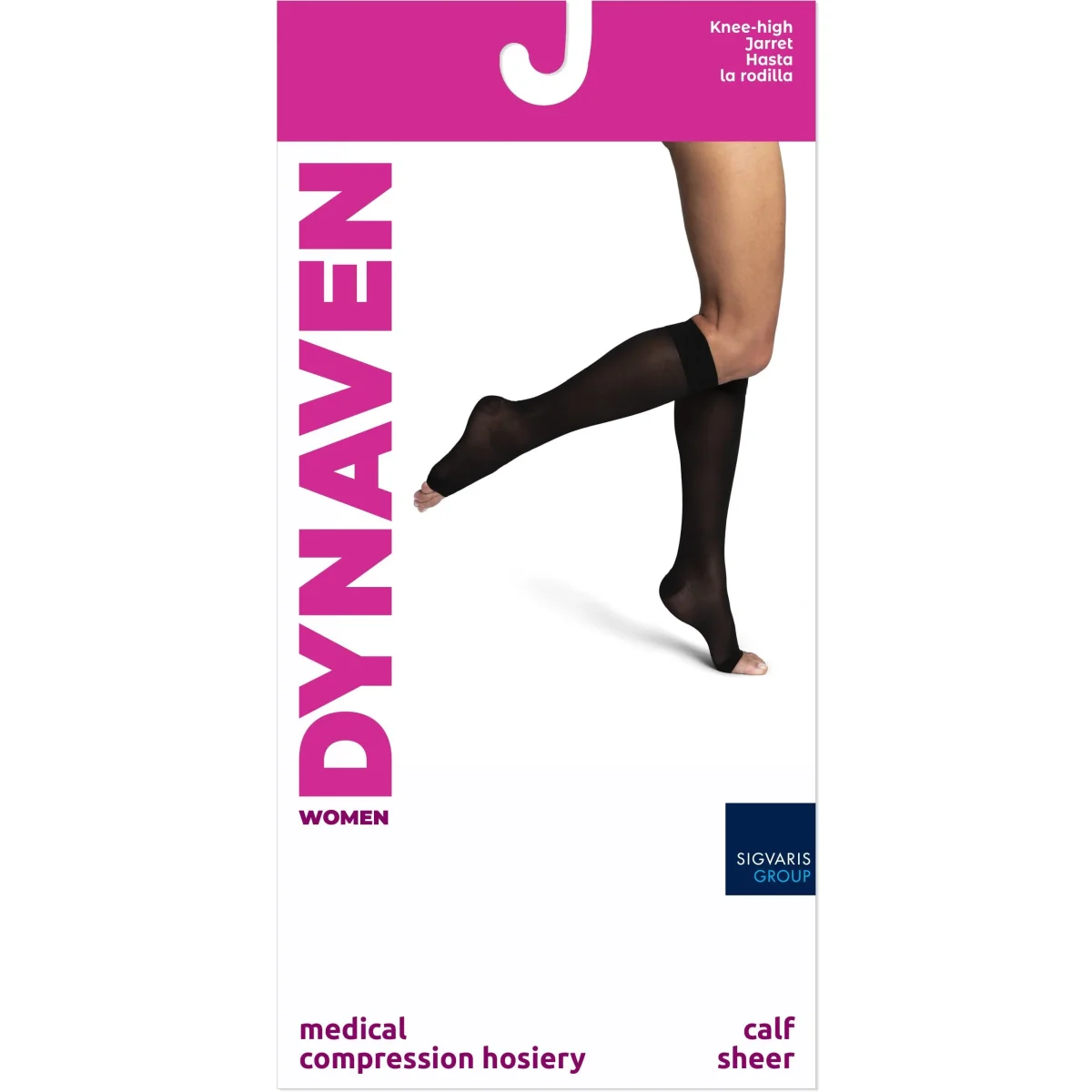 Dynaven Sheer Women's Knee High 15-20 mmHg, Open Toe - Image 4