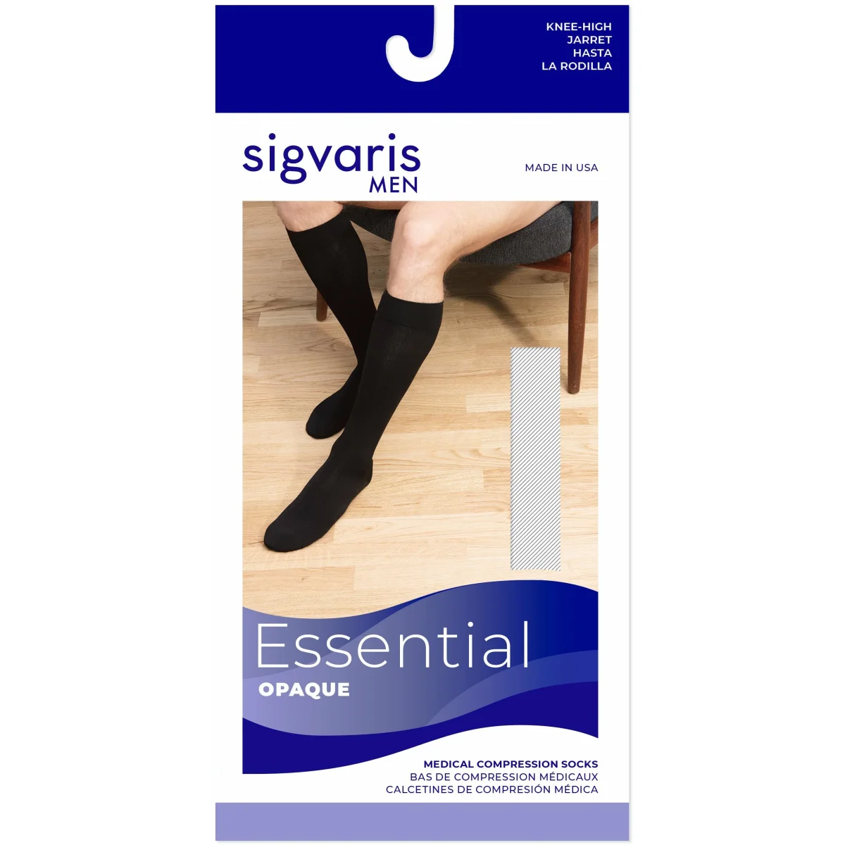 Sigvaris Opaque Men's Knee High 30-40 mmHg - Image 4