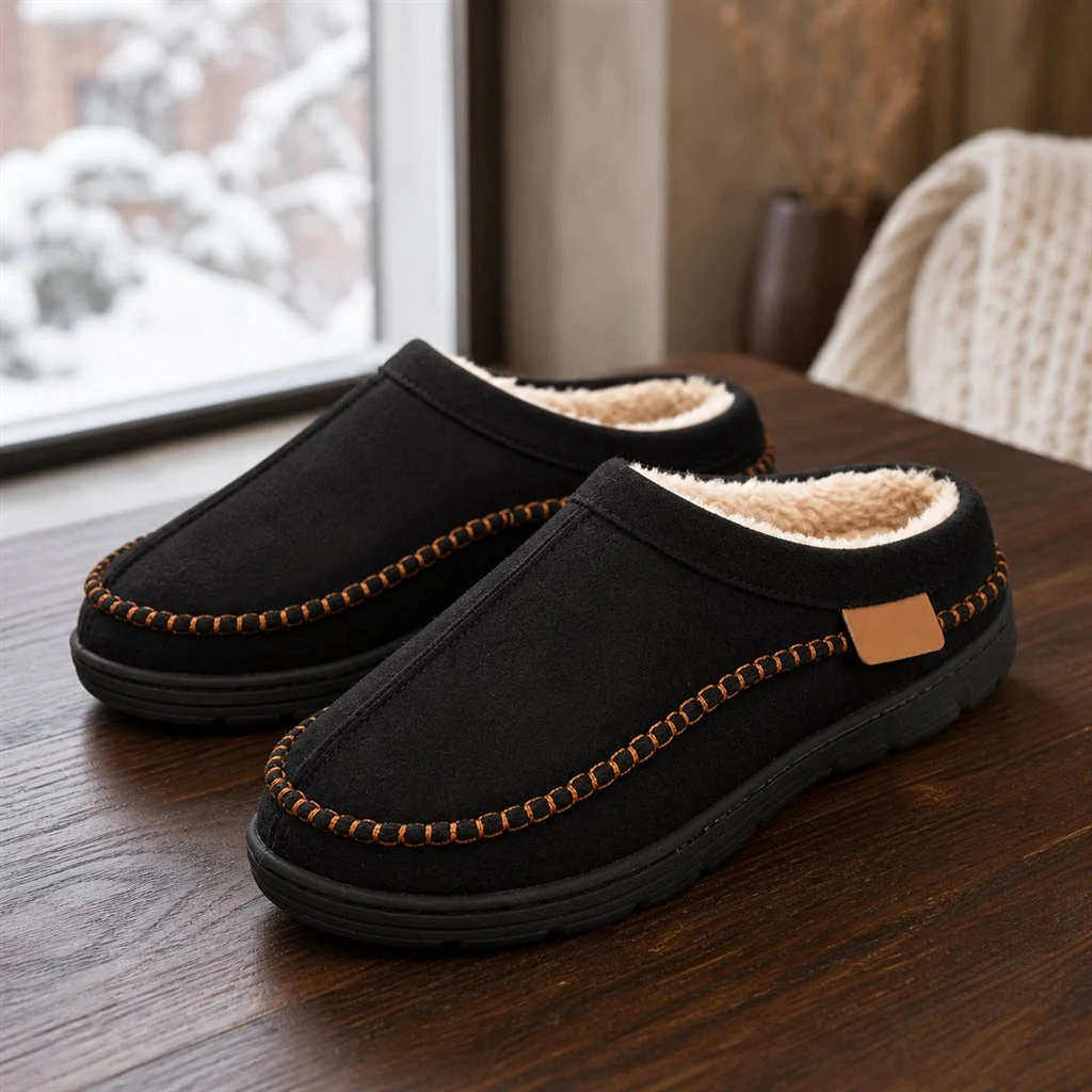 Pantufa Masculina Felpuda de Casa - Solado Antiderrapante, Macia e Aquecida para Inverno
