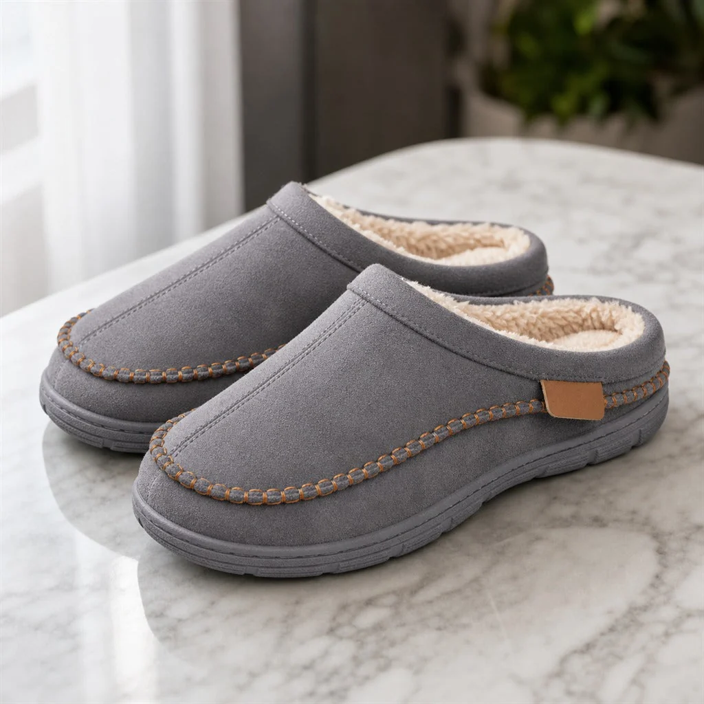 Pantufa Masculina Felpuda de Casa - Solado Antiderrapante, Macia e Aquecida para Inverno - Image 3
