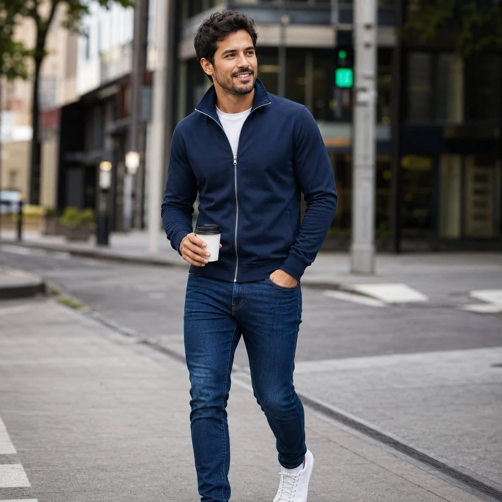Corta-Vento Masculino com Zíper Gola Alta - Casual Esportivo Slim para Treinos e Uso Urbano - Image 3