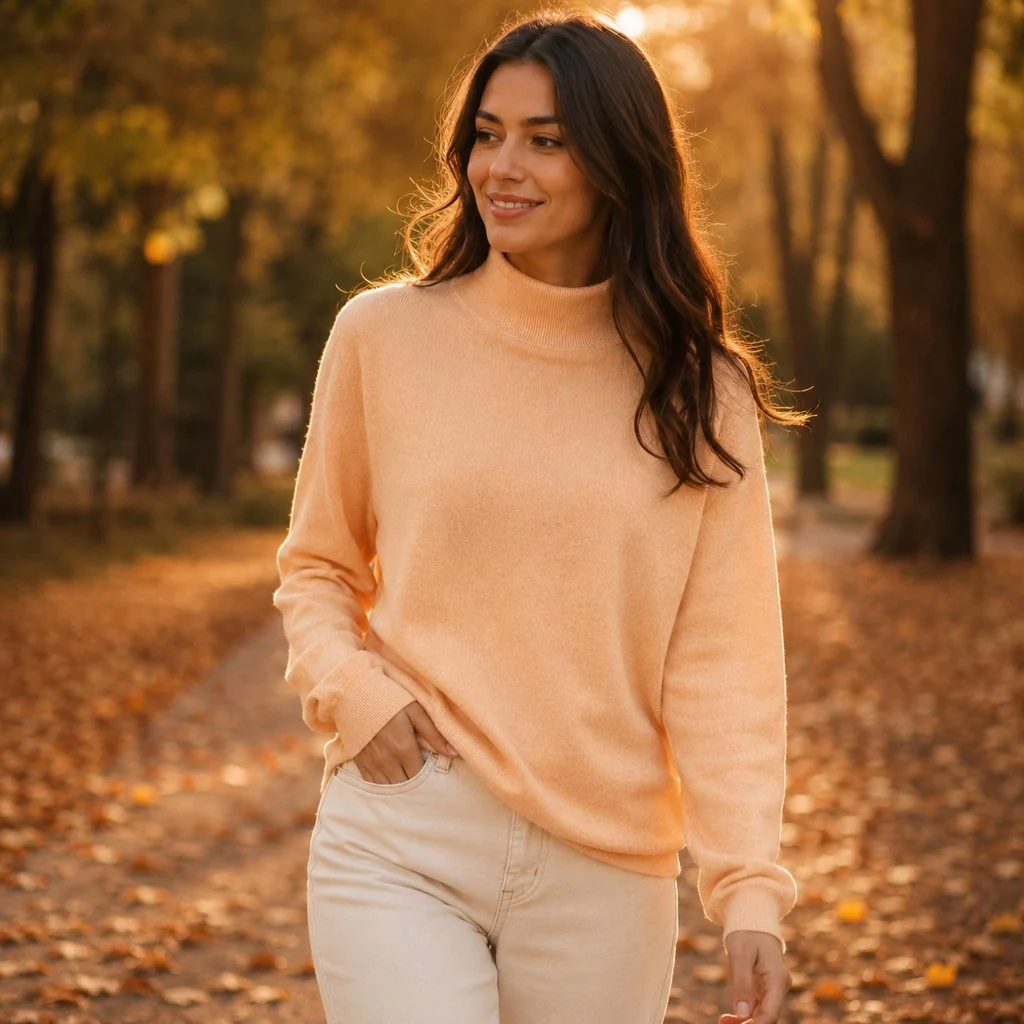 Malha Feminina Gola Alta Retrô Modelagem Solta - Blusa Tricô Aconchegante Estilo Anos 90 no Frio - Image 3